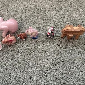 Pink Elephant Figurine Set